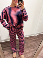 Ferris Stripe Set- Navy/Pink