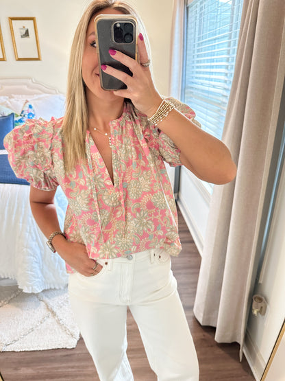 Liza Pink Floral Top