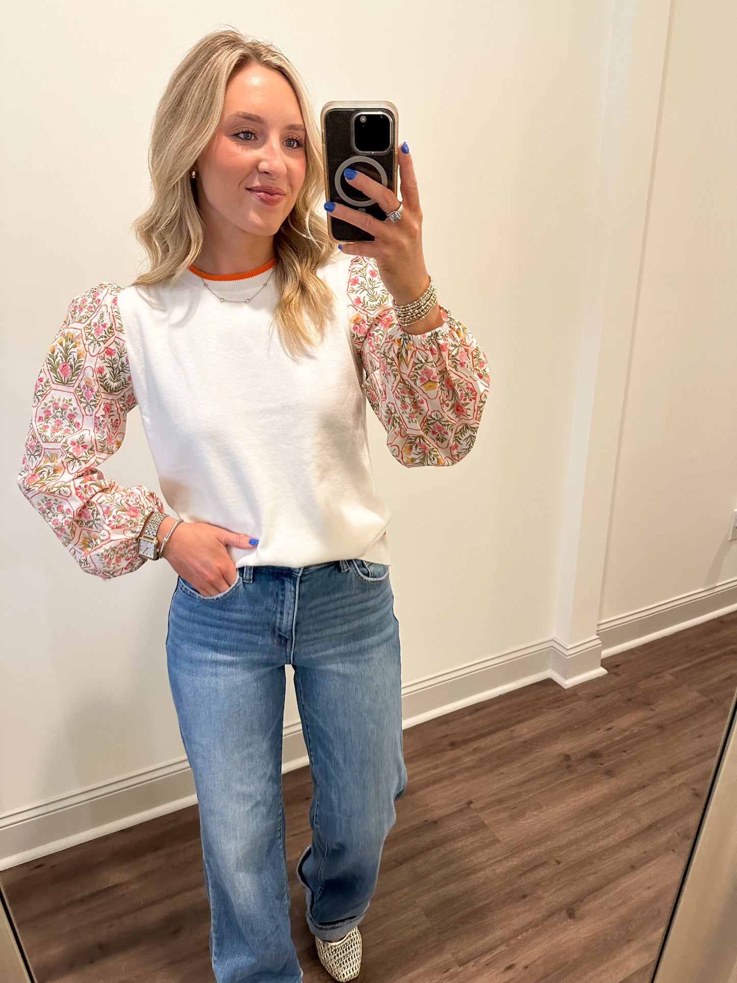 Botanical Sleeve Top