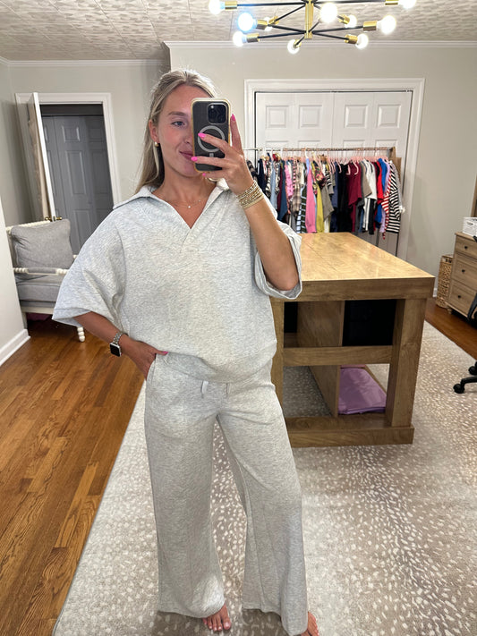 Scuba Collared Set- Heather Grey