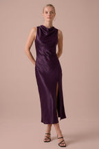 Clarisse Midi Dress- Plum