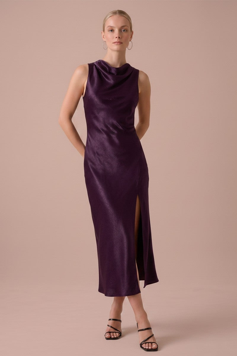 Clarisse Midi Dress- Plum