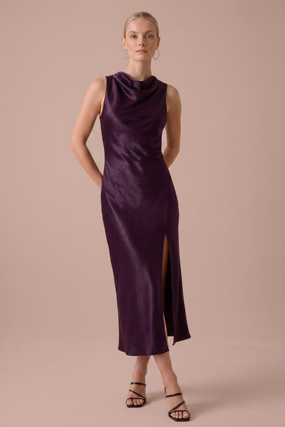 Clarisse Midi Dress- Plum