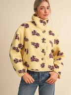 Annalise Floral Sherpa Jacket- Yellow