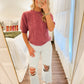 Plum Short Puff Sleeve Sweater