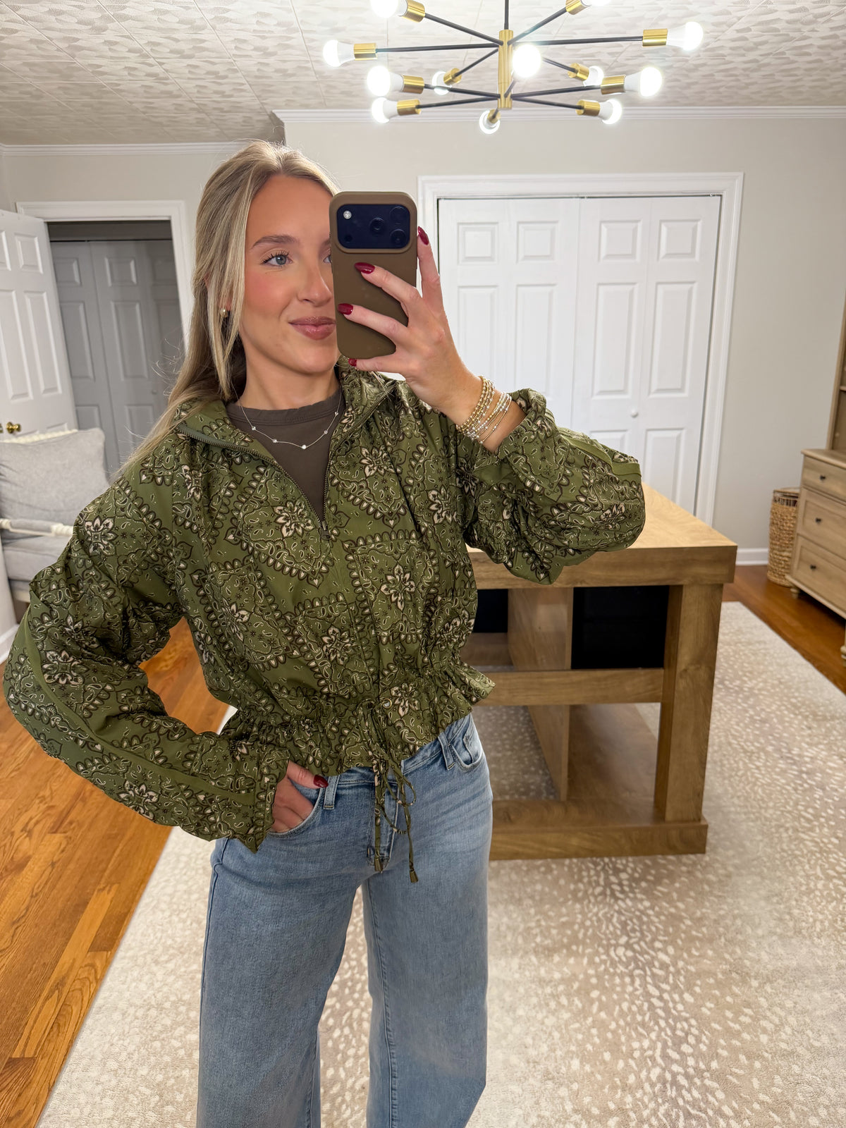 The Millie Paisley Jacket- Olive