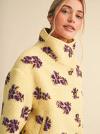 Annalise Floral Sherpa Jacket- Yellow