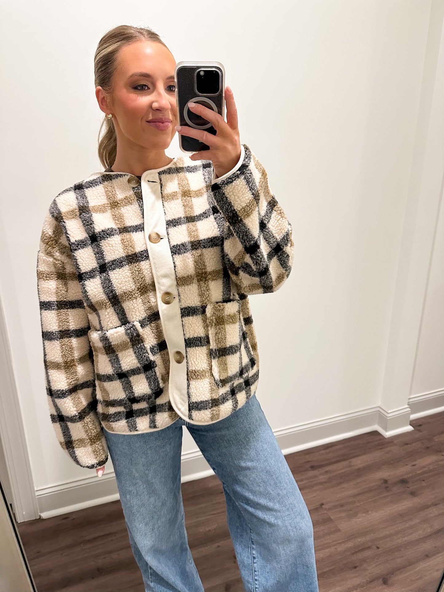 Teddy Plaid Jacket