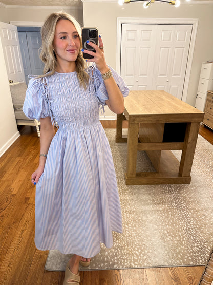 Aria Stripe Midi- Pink/Blue