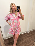 The Palm Mini Dress- Pink