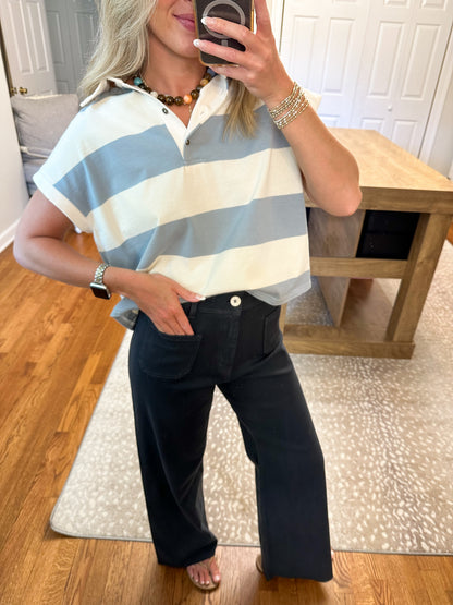 Marie Front Pocket Pants- Navy