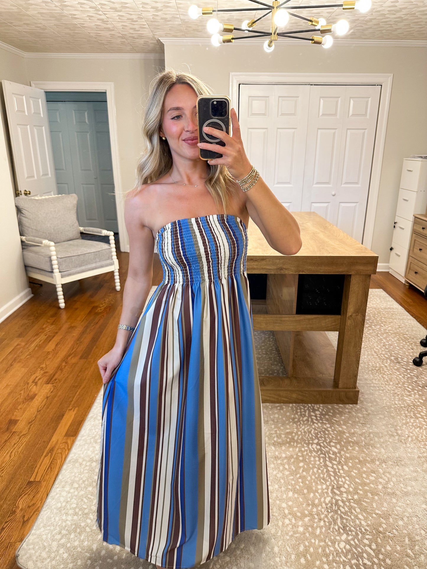 Elsie Stripe Midi Dress