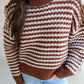 Ally Sweater- Blue/Brown