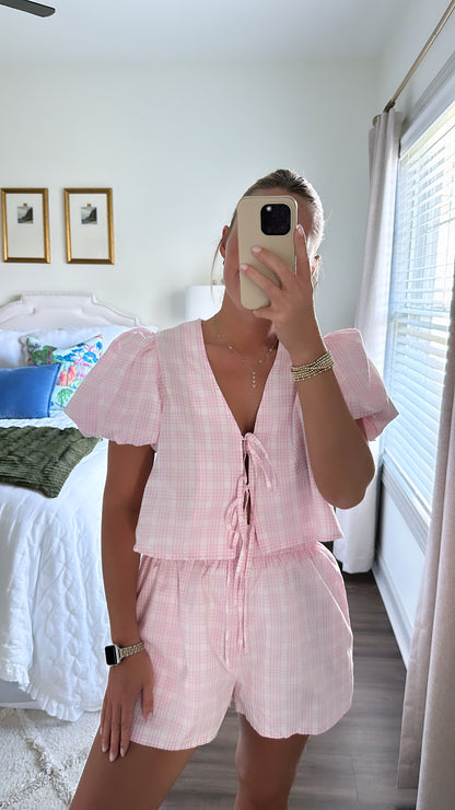 Pink Plaid Set