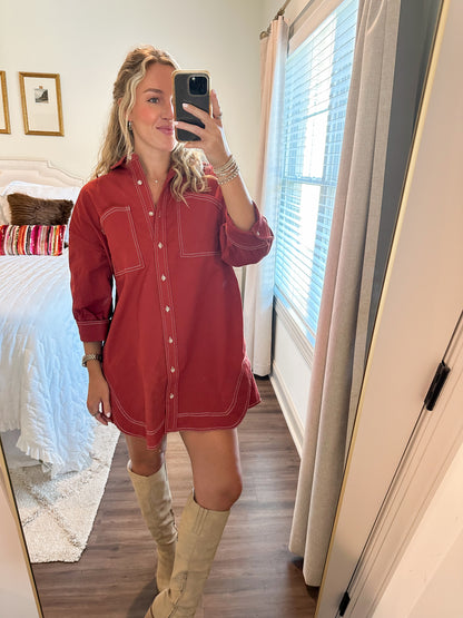 Rory Dress- Rust