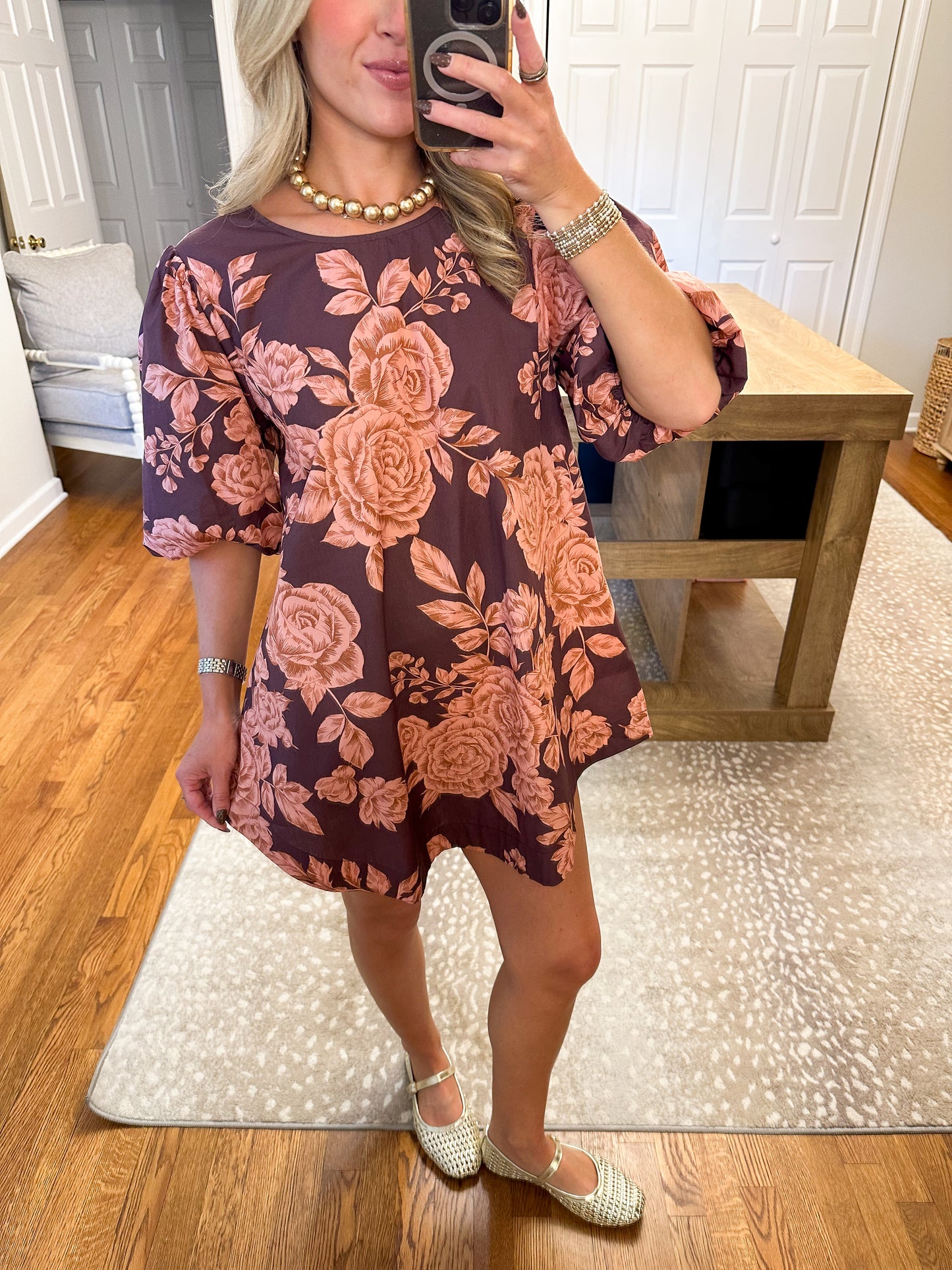 The Francesca Mini Dress- Wine/Pink