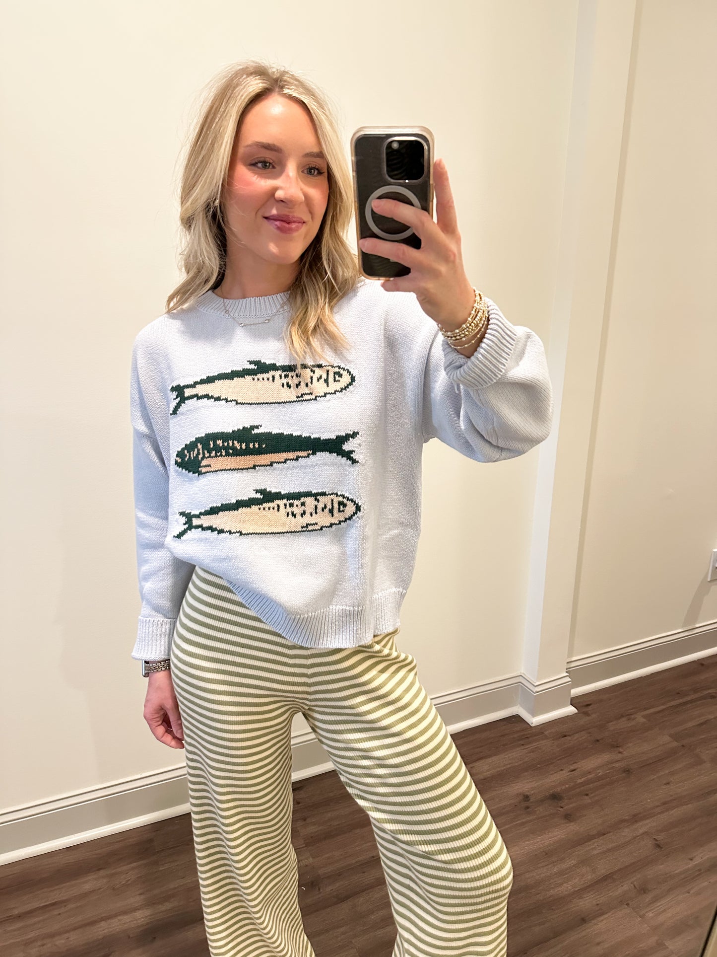 3 Sardine Sweater- Baby Blue