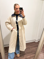 Daley Trench Coat- Beige/Navy