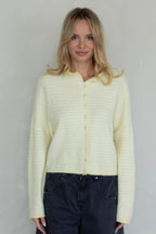 Piper Mini Stripe Cardigan- Butter