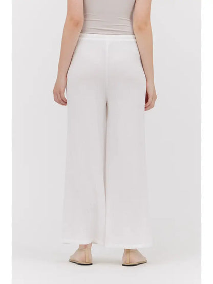 Long Line Gauze Pant- White