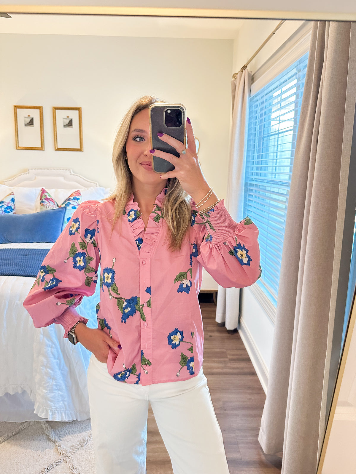 Rosie Floral Top- Pink
