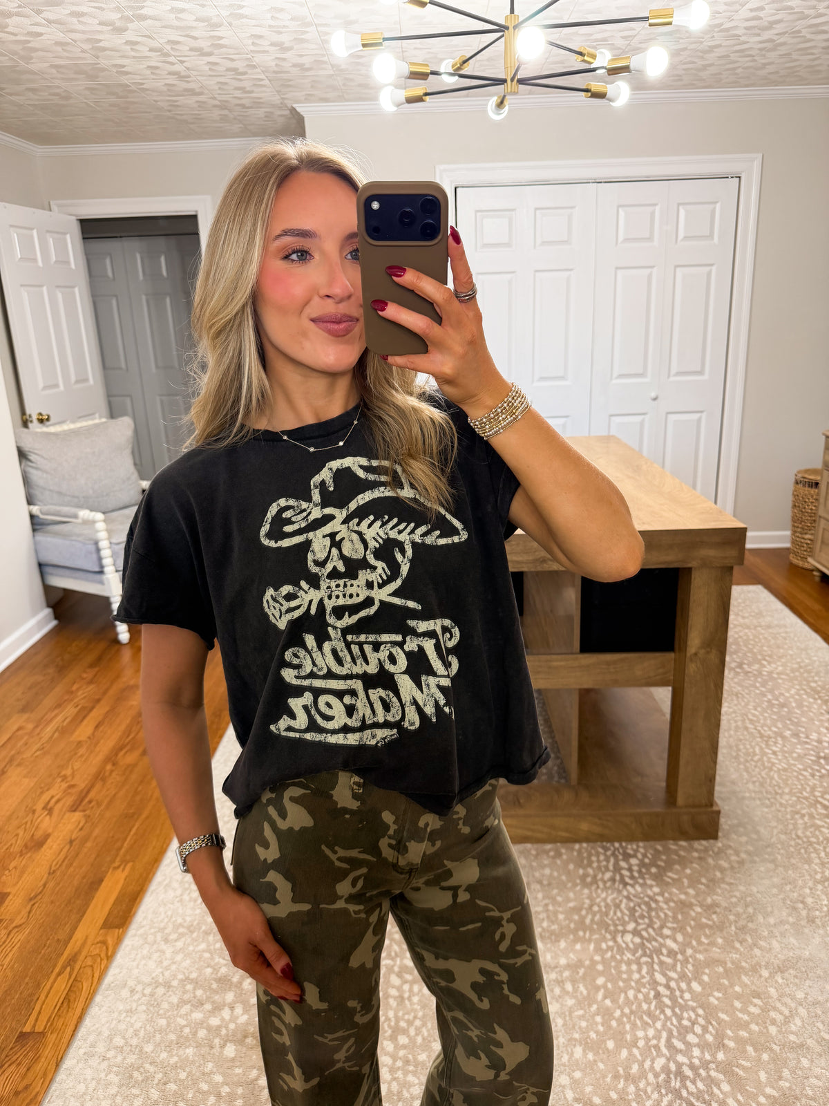 Trouble Maker Baby Doll Acid wash T-shirt