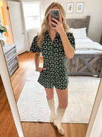 Twill Romper- Green
