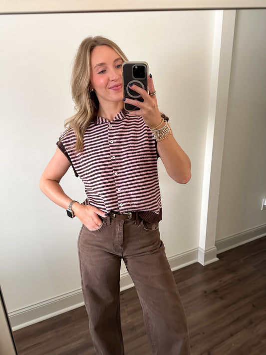 Piper Vest Top- Dark Wine