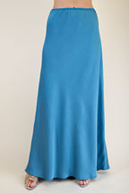 Rosie Satin Skirt Set- Teal