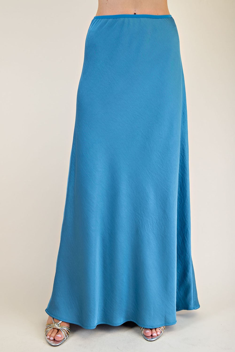 Rosie Satin Skirt Set- Teal
