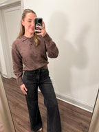 Gina Knit Polo- Chocolate