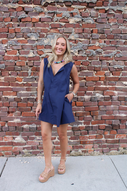 Elena Mini Dress- Navy