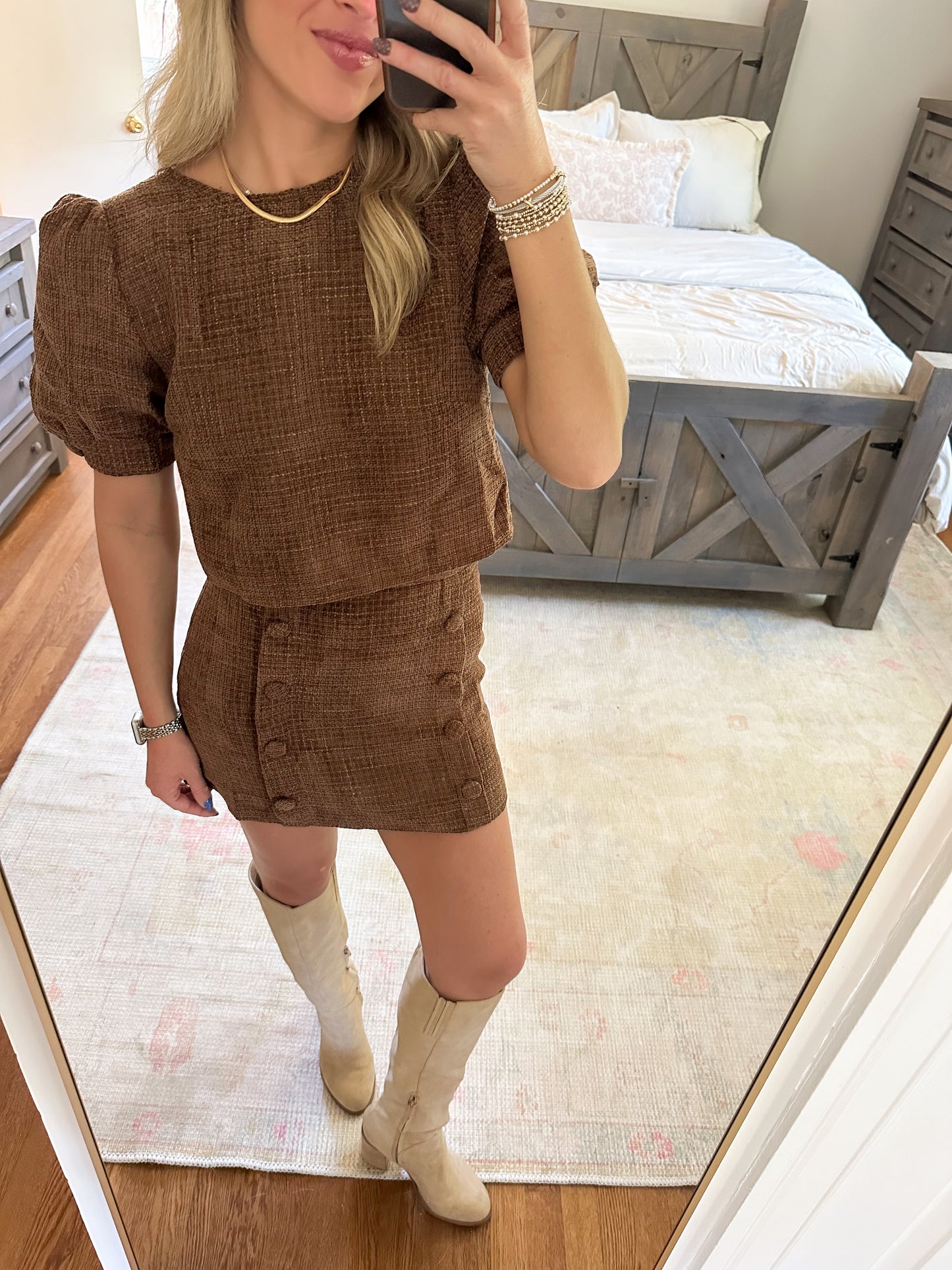 Vicki Tweed Set- Brown