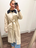 Daley Trench Coat- Beige/Navy