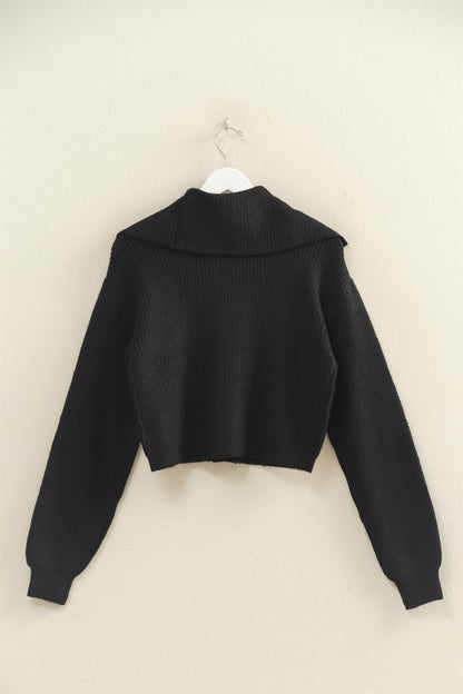 Sailor Collared Sweater- Black