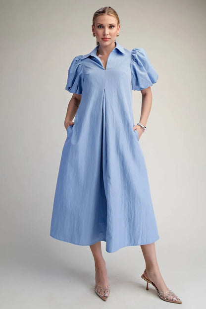 Amy Midi Dress- Blue