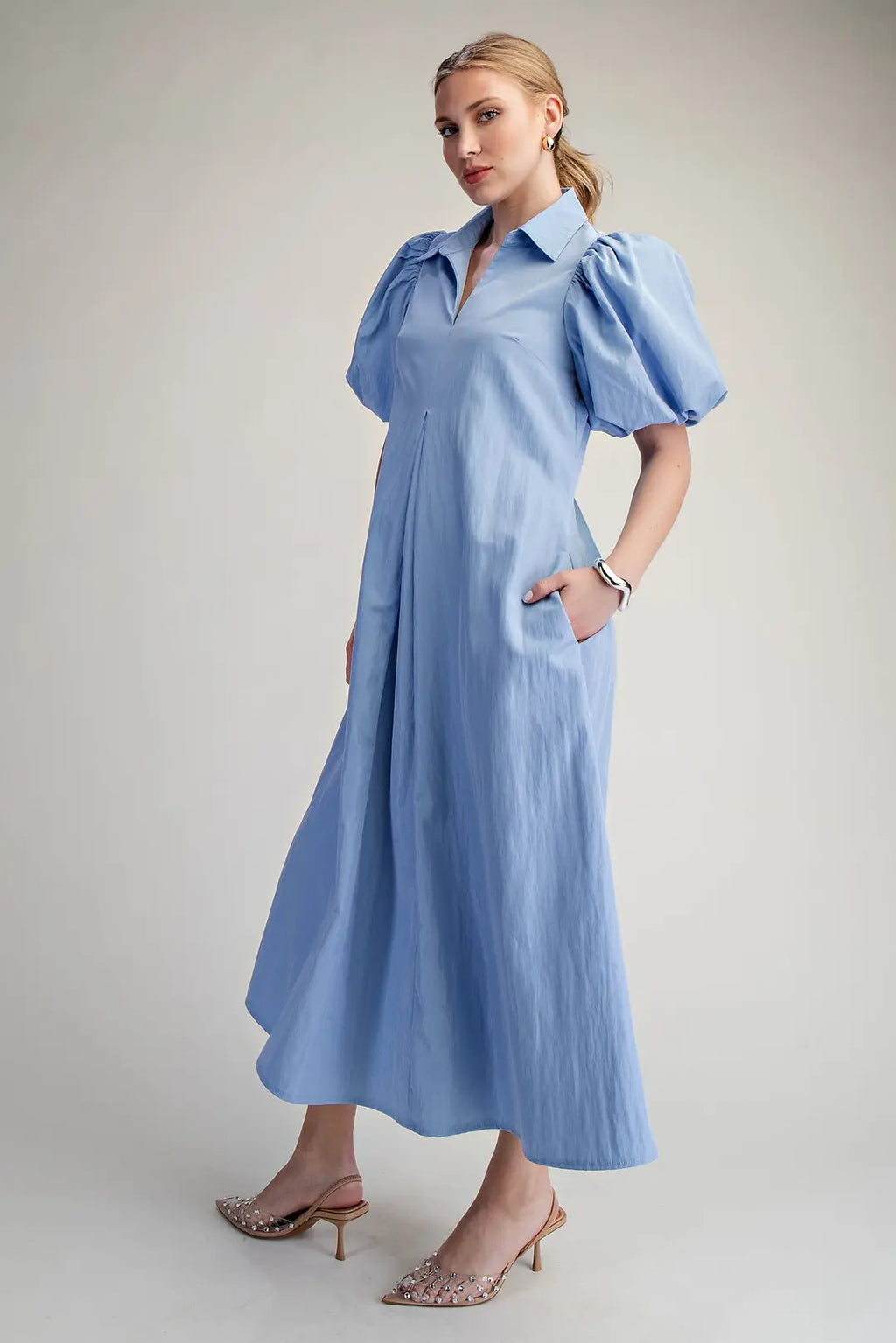 Amy Midi Dress- Blue