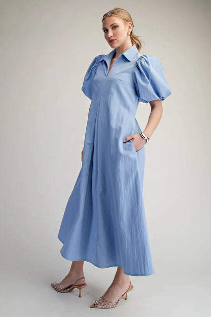 Amy Midi Dress- Blue