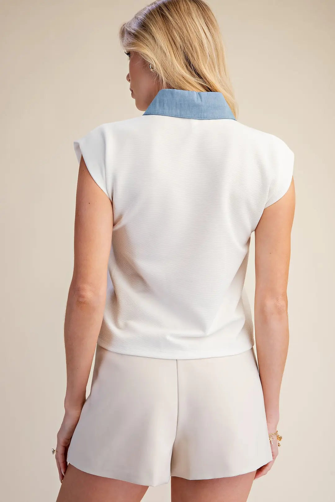 Leigh Vest Top- White