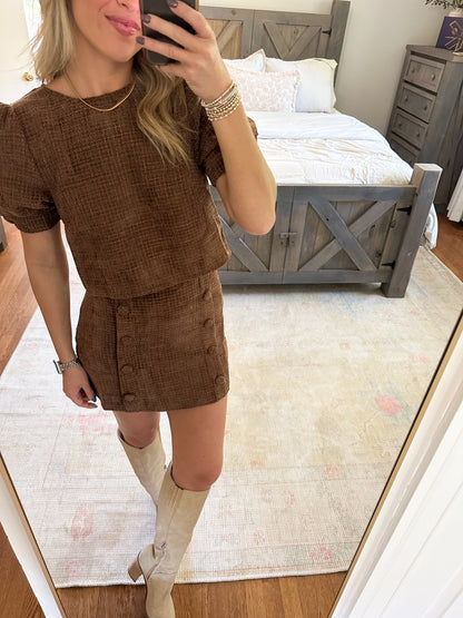 Vicki Tweed Set- Brown
