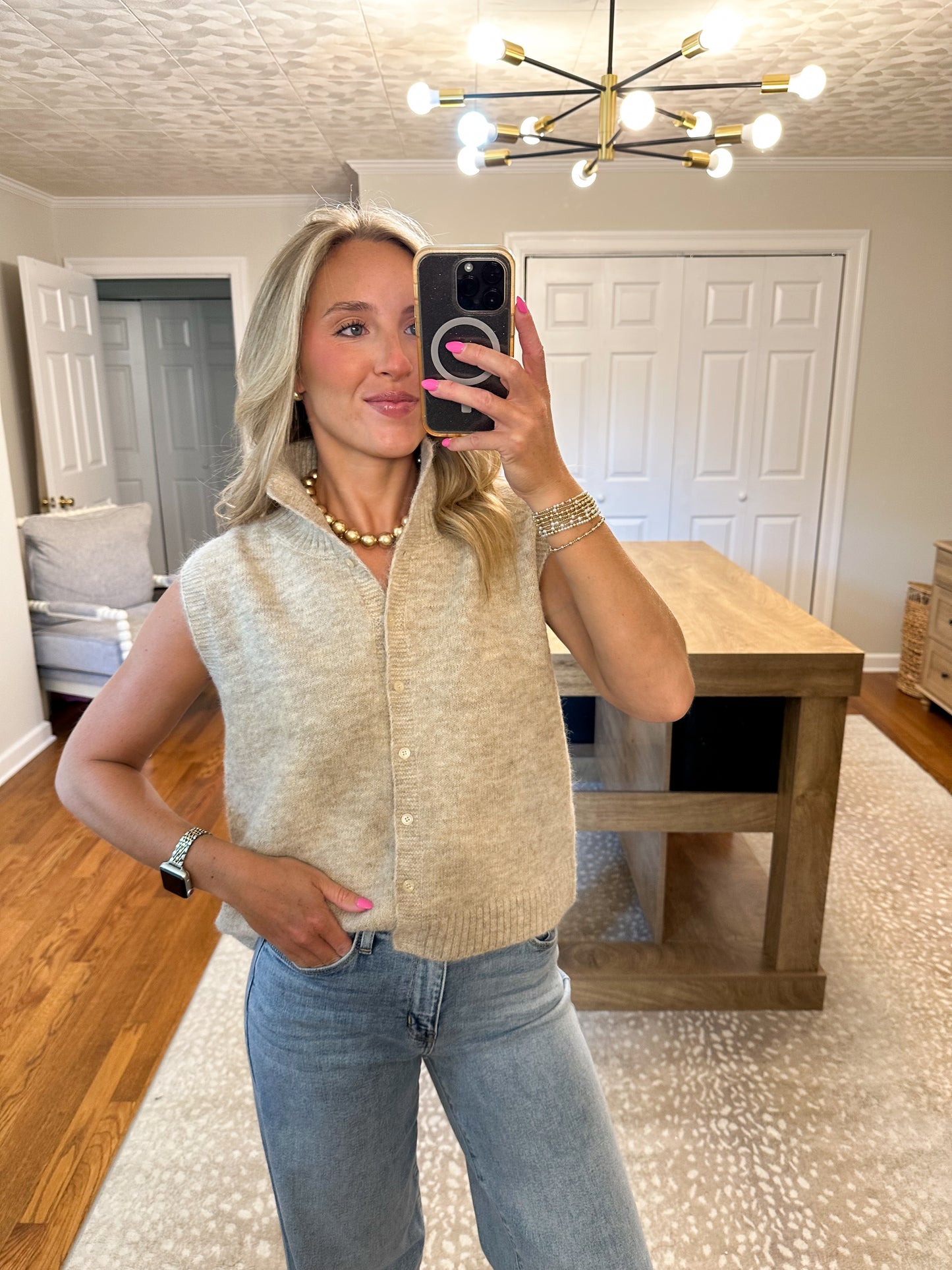 Mara Sweater Vest- Taupe