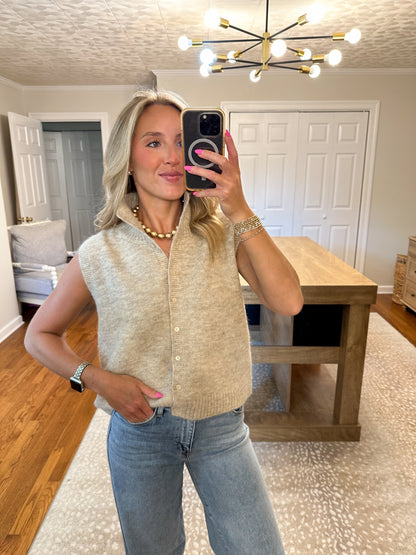 Mara Sweater Vest- Taupe