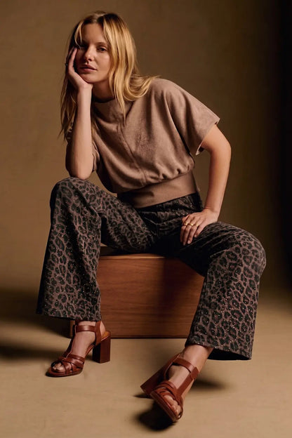 Mocha Suede Mock Neck Top