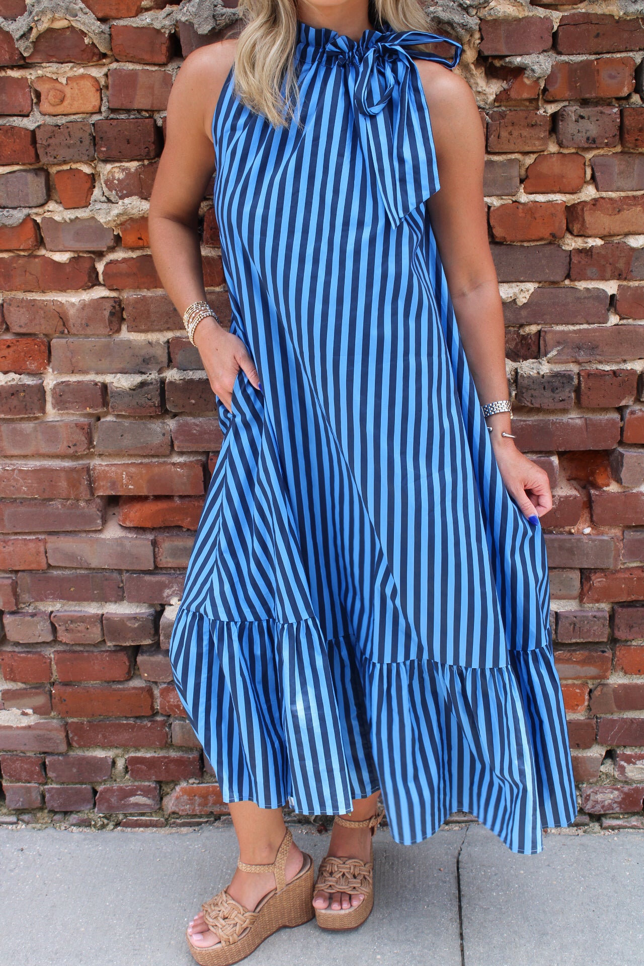 Seaside Escape Midi- Navy