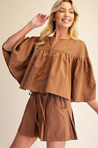 Scottie Cape Top Set- Camel