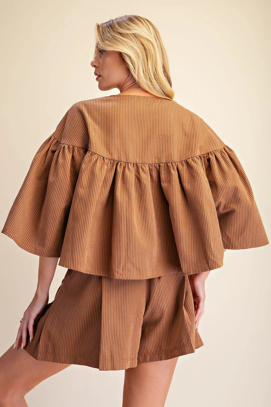 Scottie Cape Top Set- Camel
