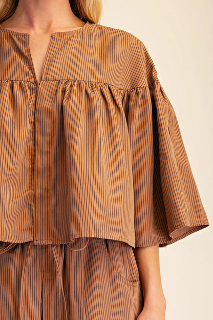 Scottie Cape Top Set- Camel