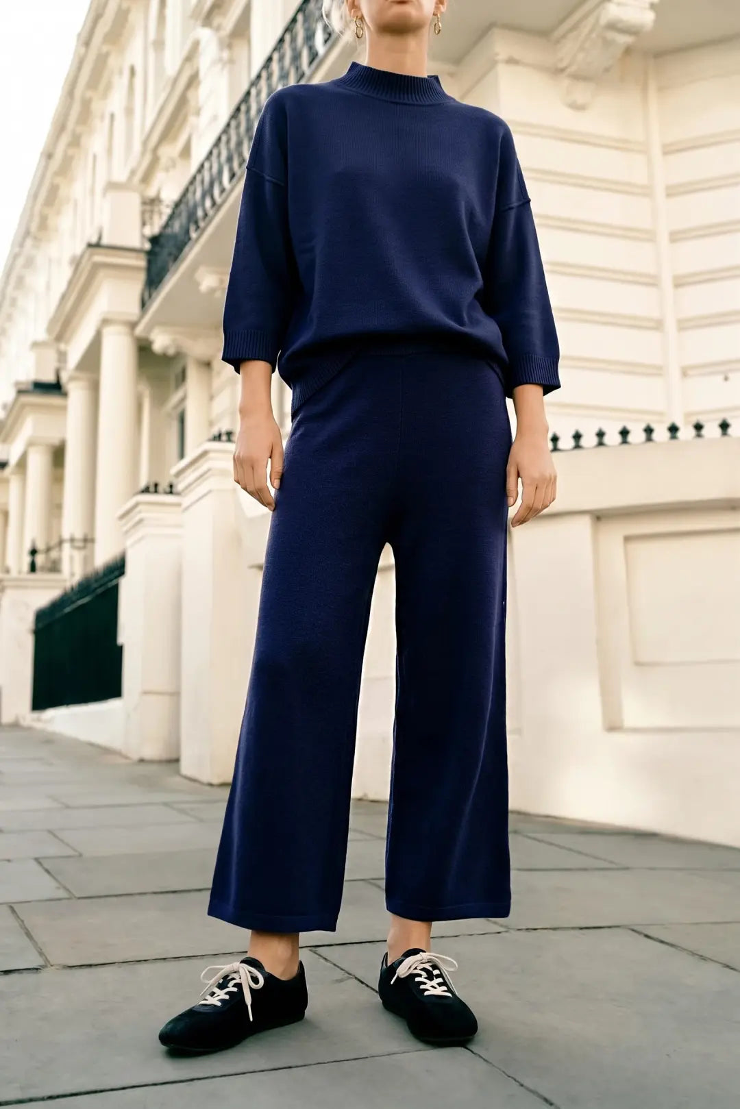Riley Knit Top- Navy