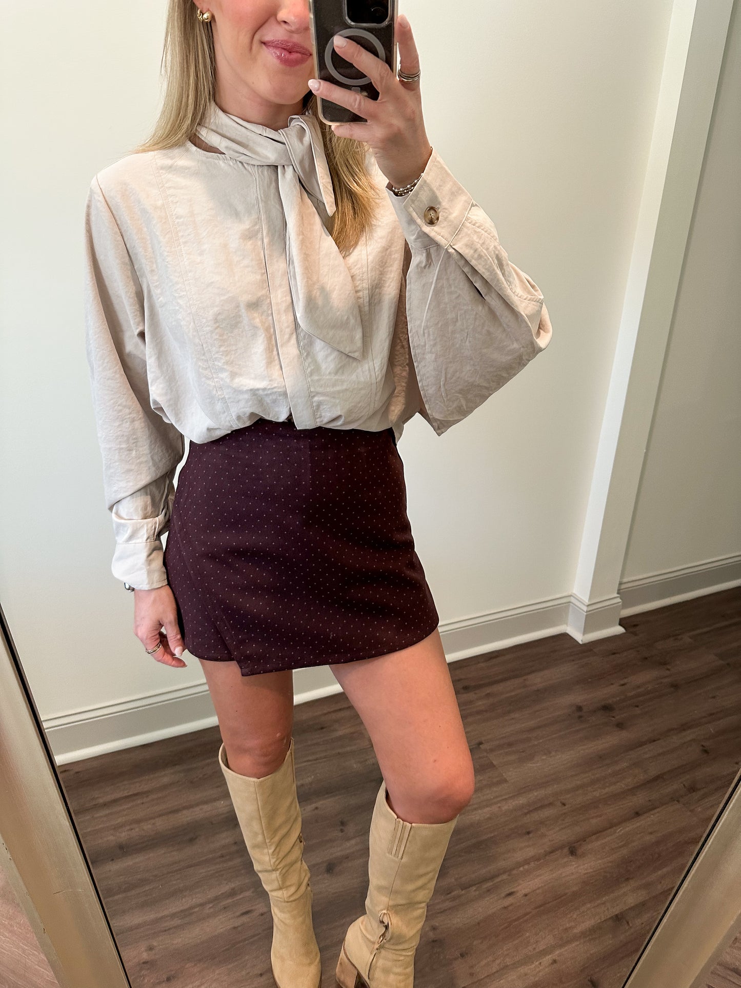 Beckett Suede Top- Bone