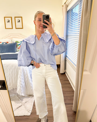 Lilly Top- Light Blue